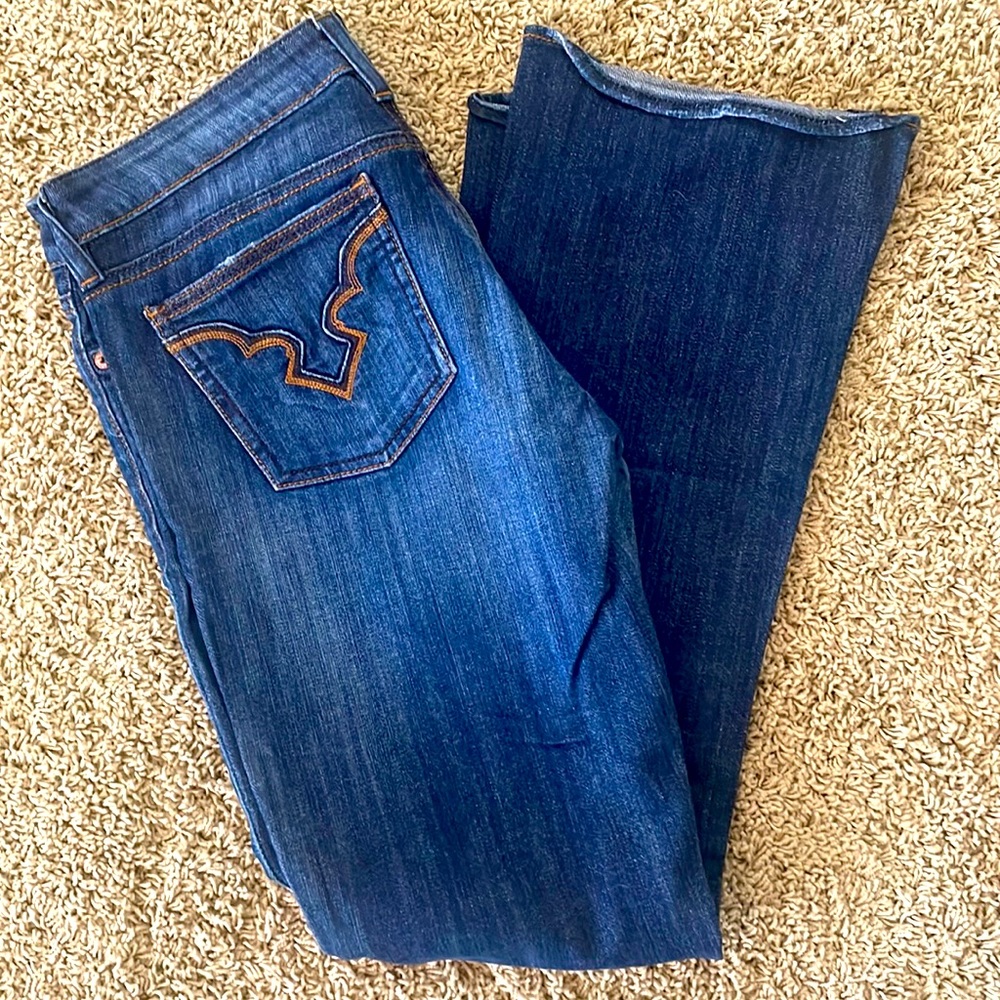 Buffalo mid rise stretch flare jeans - size 28